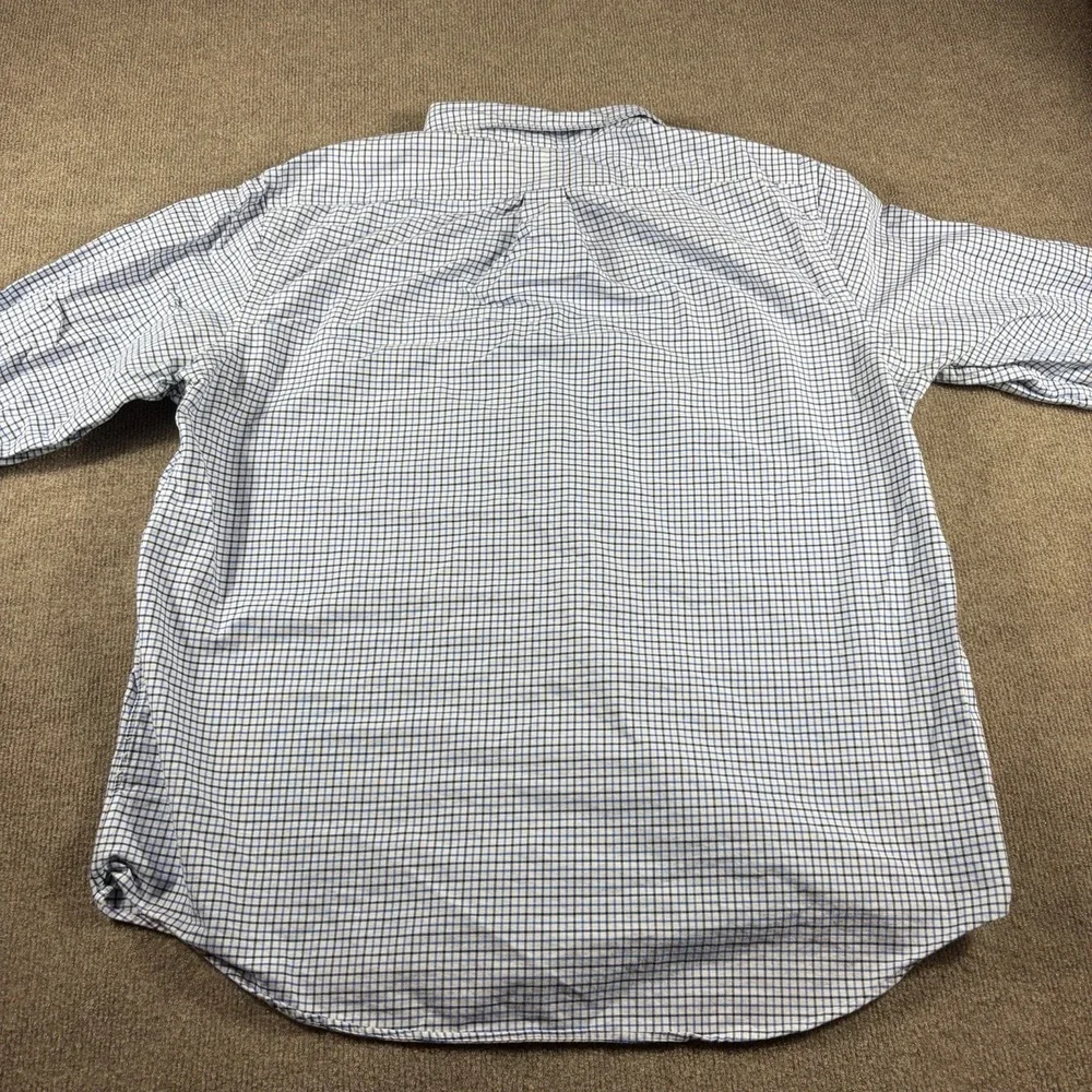 Polo Ralph Lauren Button Down Shirt Mens XXL 2XL Blue Check Long Sleeve Preppy